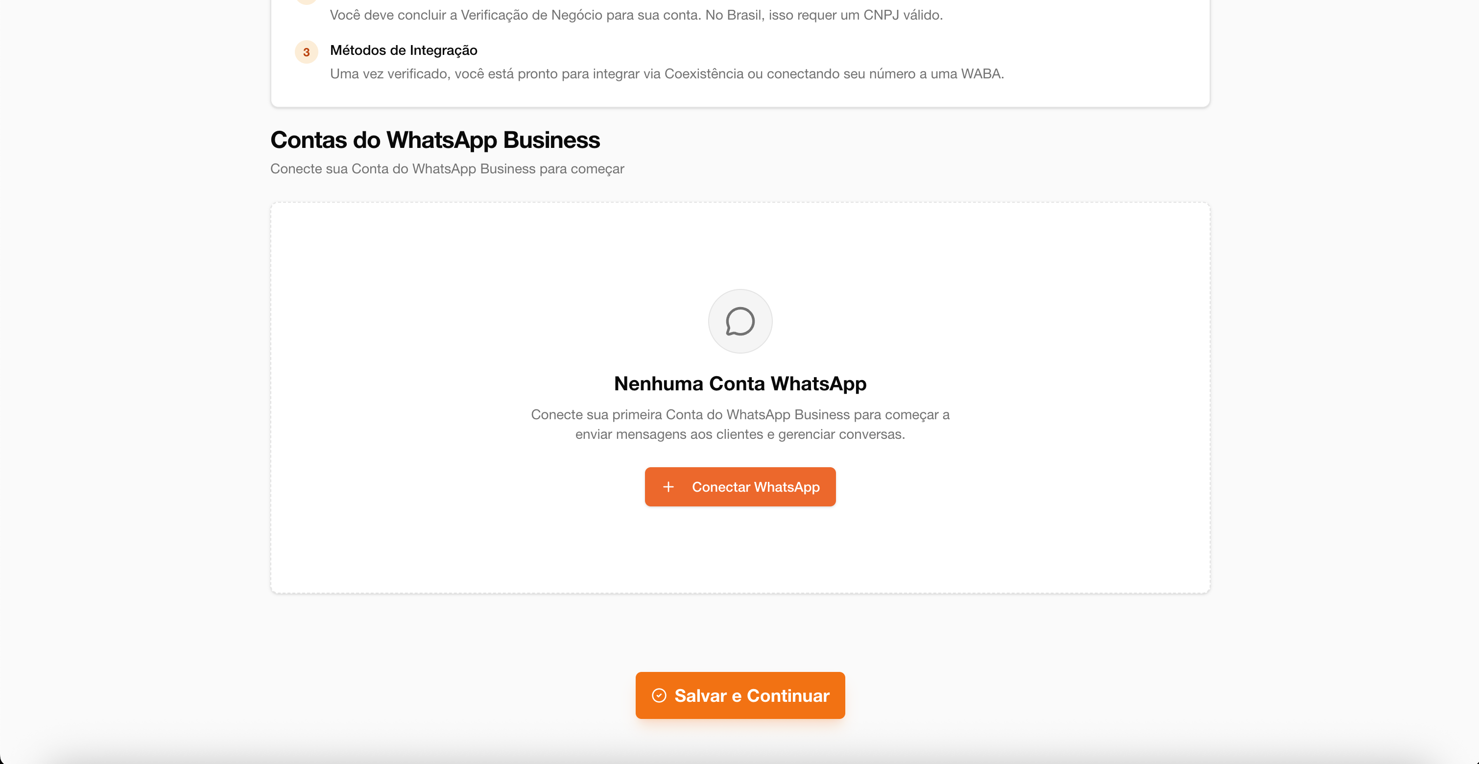 Página de conexão do WhatsApp na Carecode